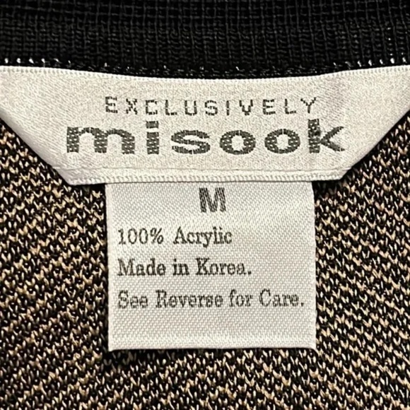 Exclusively Misook Herringbone Button Front Jacket Brown & Black Size Medium - Picture 6 of 12